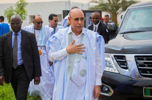 Le président Ghazouani lors d'un déplacement officiel accompagné de plusieurs ministres
