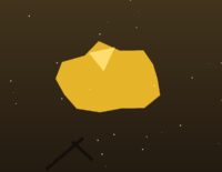 Illustration générée : pépite d'or et pioche, mine d'or
